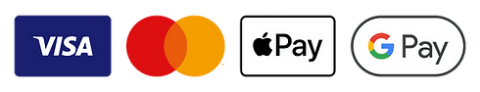 Visa, Mastercard, Apple Pay, Google Pay
